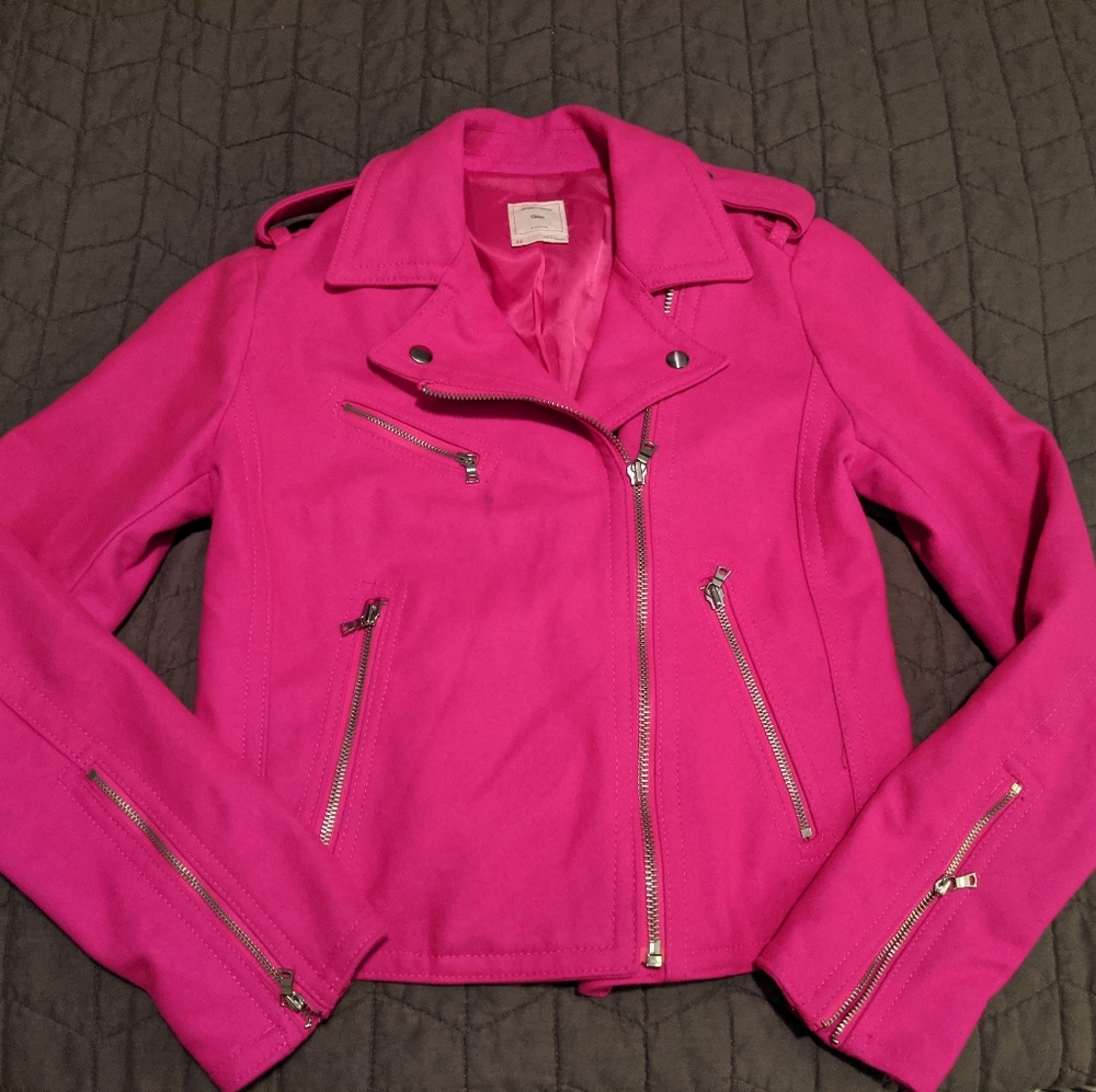 Gap hot pink moto jacket RARE